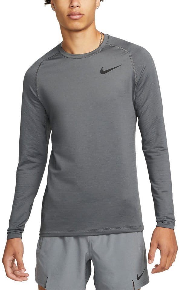 Långärmad T-shirt Nike Pro Warm Sweatshirt Grau Schwarz F068